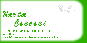 marta csecsei business card