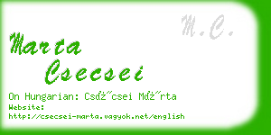 marta csecsei business card